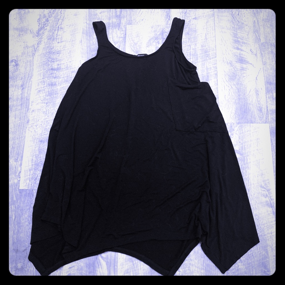 Black Sleeveless top with side pocket detail S